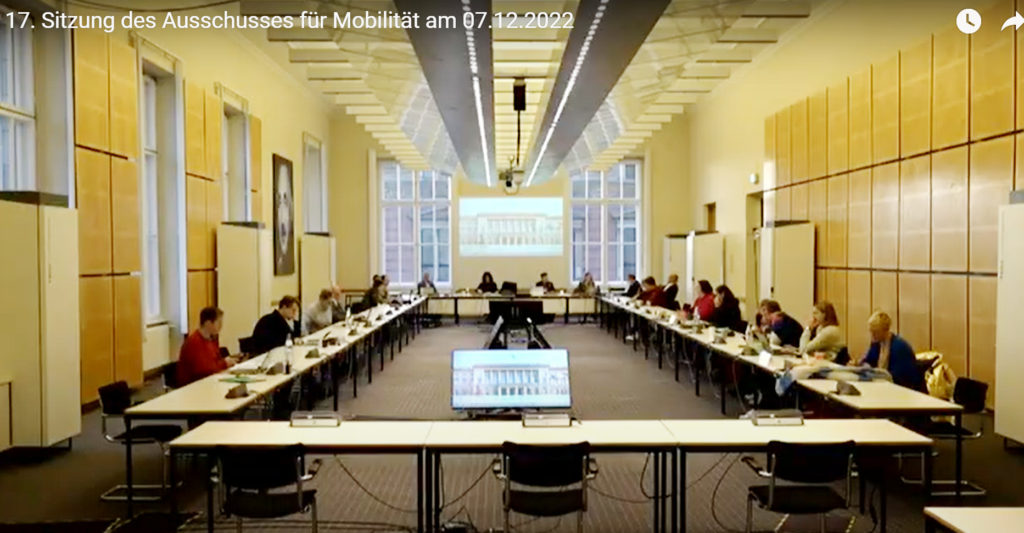 17. Ausschuss für Mobilität in Berlin zum Thema i2030
