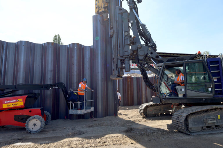 i2030-Baustelle in Wilhelmsruh im Teilprojekt "Reaktivierung der Stammstrecke der Heidekrautbahn", Foto: VBB, Fülling