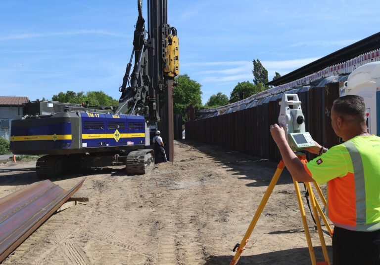 i2030-Baustelle in Wilhelmsruh im Teilprojekt "Reaktivierung der Stammstrecke der Heidekrautbahn", Foto: VBB, Fülling