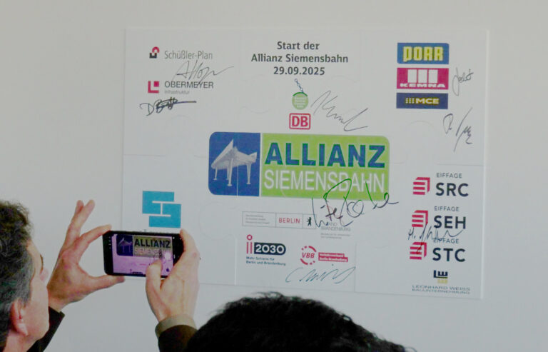 Das Partnerschaftsmodell Siemensbahn sichert die effiziente Zusammenarbeit für Planung und Bau bis zur Umsetzung 2029 ab, Foto: VBB, Stapf