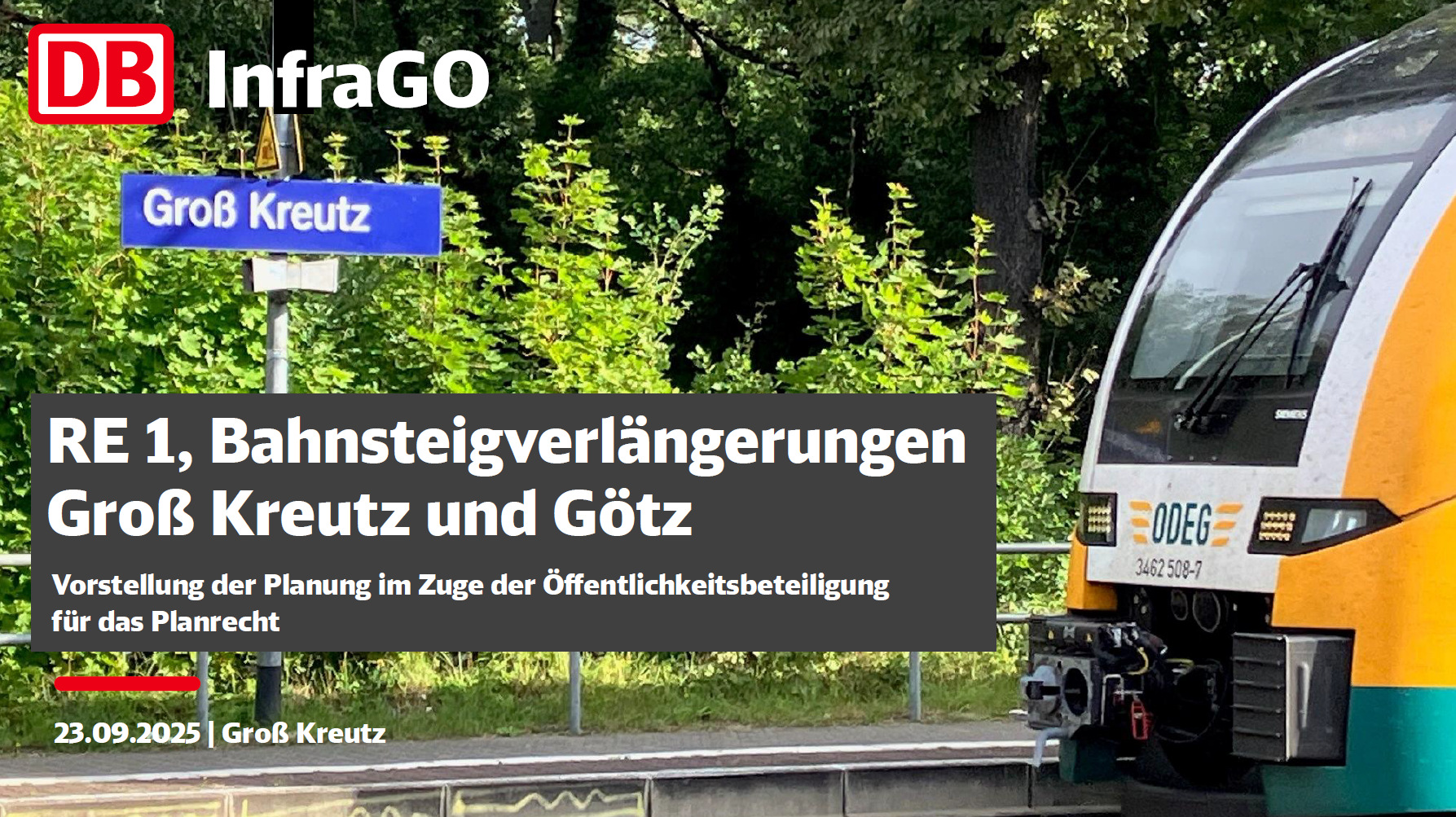 RE1-Infoveranstaltung in Groß Kreutz, Foto: DB InfraGO AG