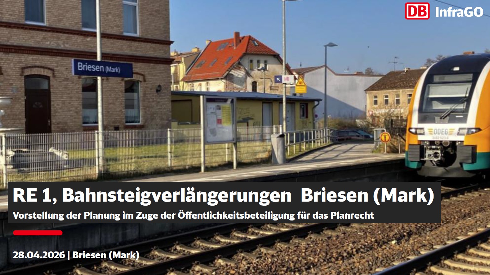 Informationsveranstaltung zu RE1-Bahnsteigverlängerung in Briesen, Foto: DB InfraGO AG